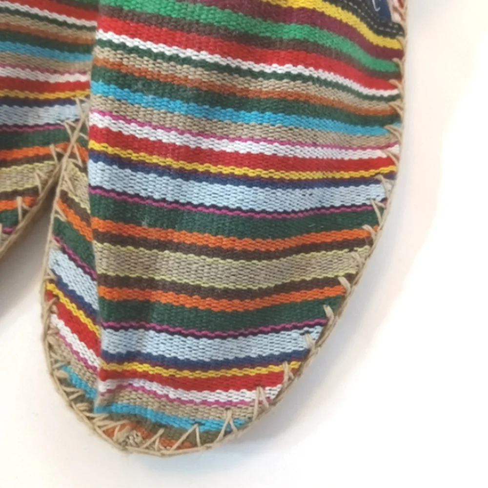 NWOT Ropey Soles Cool Blues Striped French Espadrilles